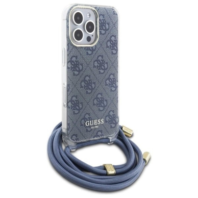 Dėklas Guess Crossbody Cord 4G Print  iPhone 16 Pro Max - Mėlynas 2