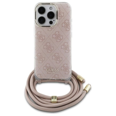 Dėklas Guess Crossbody Cord 4G Print  iPhone 16 Pro Max - Rožinis 1