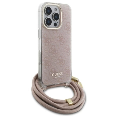 Dėklas Guess Crossbody Cord 4G Print  iPhone 16 Pro Max - Rožinis 2