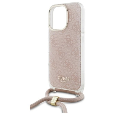 Dėklas Guess Crossbody Cord 4G Print  iPhone 16 Pro Max - Rožinis 4