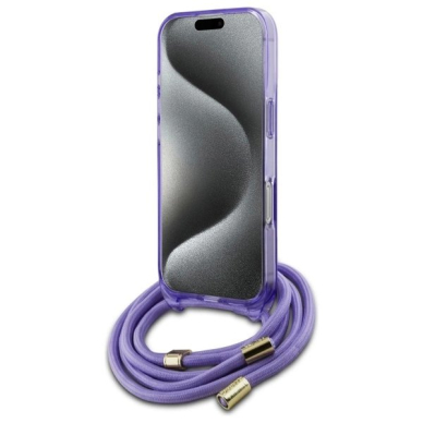 Dėklas Guess Crossbody Cord Script MagSafe  iPhone 16 Pro Max - Violetinis 3