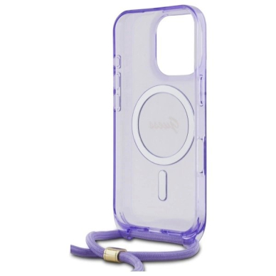 Dėklas Guess Crossbody Cord Script MagSafe  iPhone 16 Pro Max - Violetinis 5