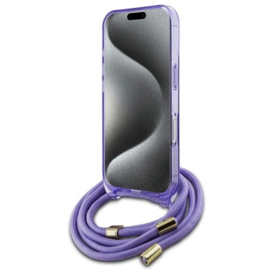 Dėklas Guess Crossbody Cord Script MagSafe iPhone 16  - Violetinis 3