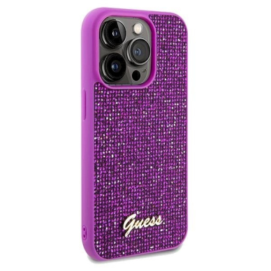 Originalus Guess dėklas Disco Metal ScriptiPhone 14 Pro Max - fuchsia 3