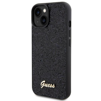 Dėklas Guess Disco Metal Script   iPhone 15 - Juodas 1