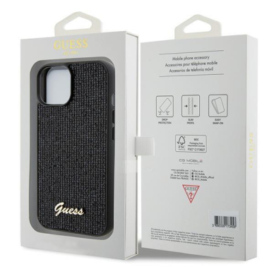 Dėklas Guess Disco Metal Script   iPhone 15 - Juodas 7