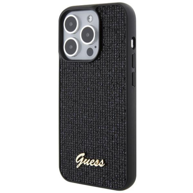 Dėklas Guess Disco Metal Script   iPhone 15 Pro - Juodas 1