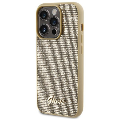 Dėklas Guess Disco Metal Script   iPhone 15 Pro - Auksinis 1