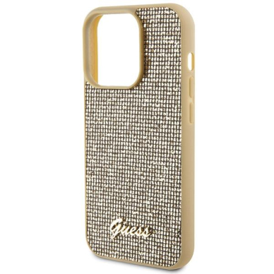 Dėklas Guess Disco Metal Script   iPhone 15 Pro - Auksinis 5