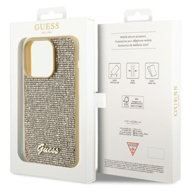 Dėklas Guess Disco Metal Script   iPhone 15 Pro - Auksinis 7