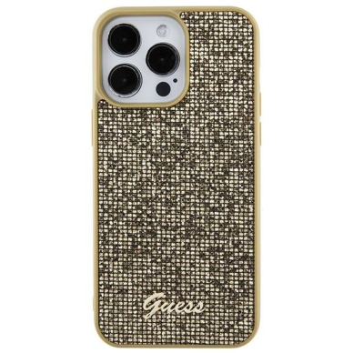 Dėklas Guess Disco Metal Script   iPhone 15 Pro Max - Auksinis 2