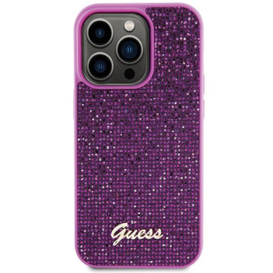 Dėklas Guess Disco Metal Script   iPhone 15 Pro - Rožinis 2