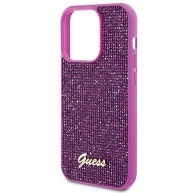 Dėklas Guess Disco Metal Script   iPhone 15 Pro - Rožinis 5