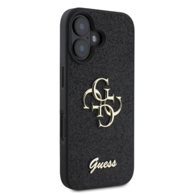 Guess Fixed Glitter Big 4G Dėklas iPhone 16 - juodas 1