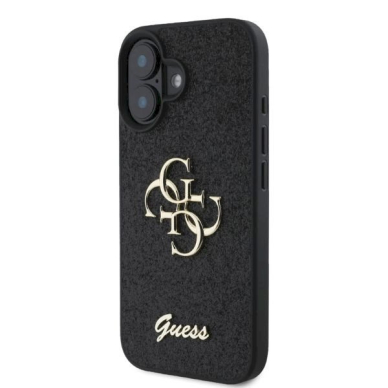 Guess Fixed Glitter Big 4G Dėklas iPhone 16 - juodas 2