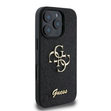 Guess Fixed Glitter Big 4G Dėklas iPhone 16 Pro Max - juodas 1