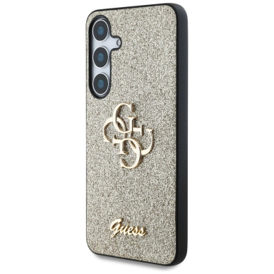 Guess Fixed Glitter Big 4G Metal Logo Dėklas Samsung Galaxy S25 gold 1