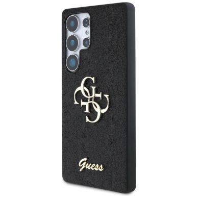 Guess Fixed Glitter Big 4G Metal Logo Dėklas Samsung Galaxy S25 Ultra Juodas 1