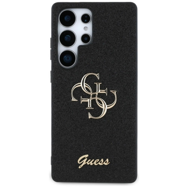 Guess Fixed Glitter Big 4G Metal Logo Dėklas Samsung Galaxy S25 Ultra Juodas 2