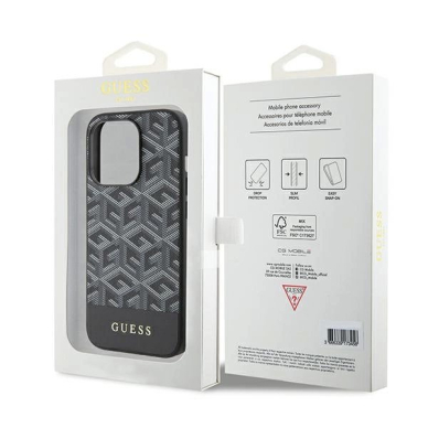 Originalus Guess dėklas GCube Stripes MagSafeiPhone 15 Pro Max - Juodas 7