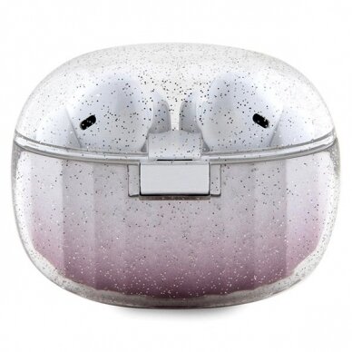 Guess Glitter Gradient TWS Bluetooth Ausinės + docking station - Rožinis 1