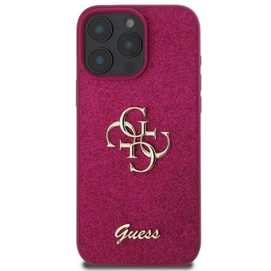 Dėklas Guess Glitter Script Big 4G iPhone 16 Pro  - Violetinis 2