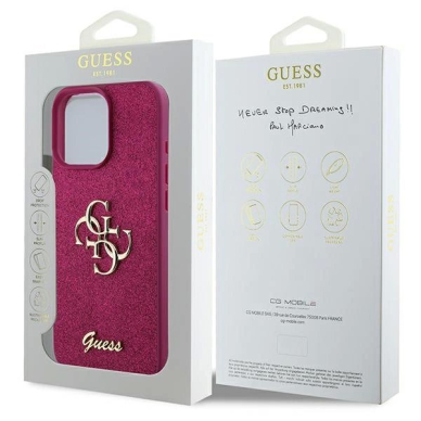 Dėklas Guess Glitter Script Big 4G iPhone 16 Pro  - Violetinis 7