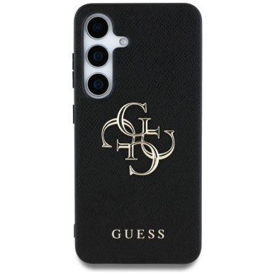 Guess Grained Big 4G Logo Small Classic Logo Dėklas Samsung Galaxy S25 Juodas 2