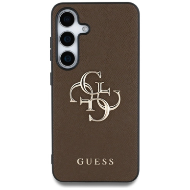 Guess Grained Big 4G Logo Small Classic Logo Dėklas Samsung Galaxy S25 Rudas 2