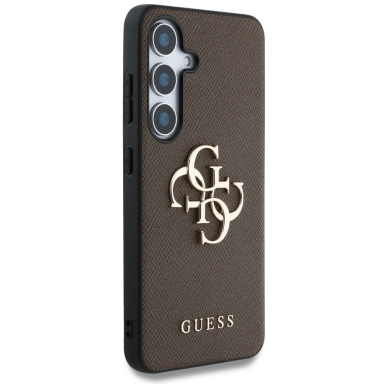 Guess Grained Big 4G Logo Small Classic Logo Dėklas Samsung Galaxy S25 Rudas 3