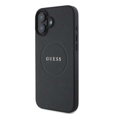 Dėklas Guess Grained Gold Ring MagSafe  iPhone 16 - Juodas 2