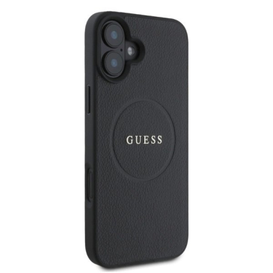 Dėklas Guess Grained Gold Ring MagSafe  iPhone 16 - Juodas 3