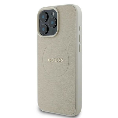 Dėklas Guess Grained Ring MagSafe  iPhone 16 Pro - beige 1