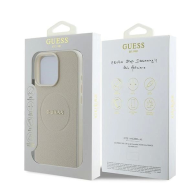 Dėklas Guess Grained Ring MagSafe  iPhone 16 Pro - beige 7