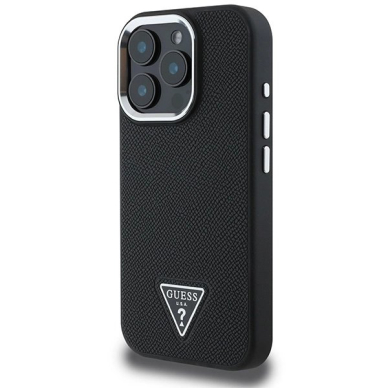 Dėklas Guess Grained Triangle MagSafe  iPhone 16 Pro - Juodas 1