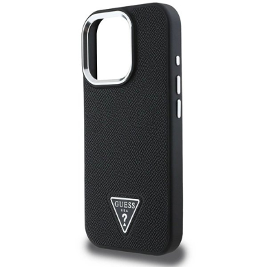 Dėklas Guess Grained Triangle MagSafe  iPhone 16 Pro - Juodas 5