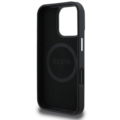 Dėklas Guess Grained Triangle MagSafe  iPhone 16 Pro - Juodas 6