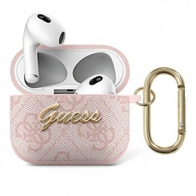 Dėklas Guess GUA34GSMP AirPods 3 Rožinis