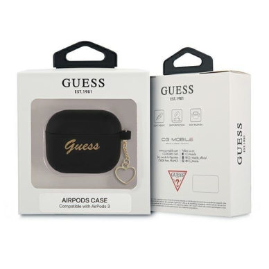 Dėklas Guess GUA3LSCHSK AirPods 3 Silicone Charm Juodas 2