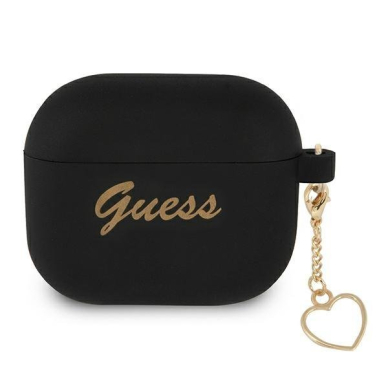 Dėklas Guess GUA3LSCHSK AirPods 3 Silicone Charm Juodas