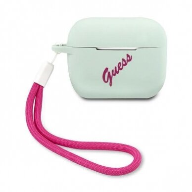 Dėklas Guess GUACAPLSVSBF Silicone Vintage AirPods Pro Ausinių Dėklas