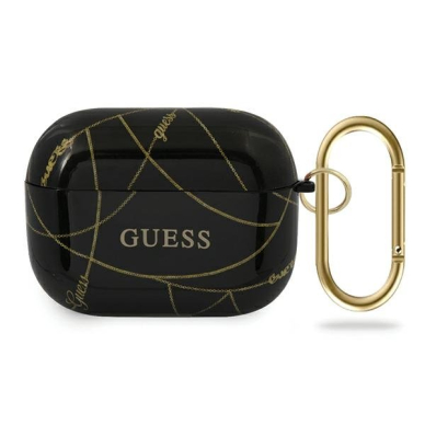 Dėklas Guess Originalus Guacaptpuchbk Airpods Pro Cover juodas Gold Chain Collection