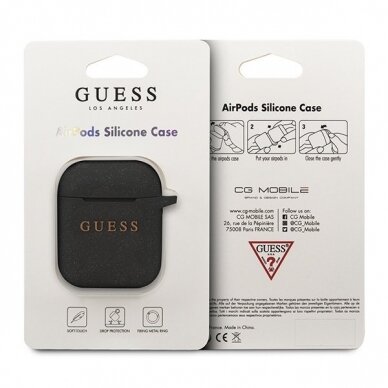 Dėklas Guess Guaccsilglbk Airpods Cover Juodas Silicone 1