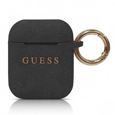 Dėklas Guess Guaccsilglbk Airpods Cover Juodas Silicone