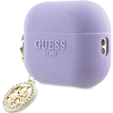 Dėklas ausinėms Guess 3D Rubber 4G Diamond Charm GUAP23DSLGHDU AirPods Pro 2 - Purpurinis 2