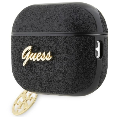 Dėklas ausinėms Guess Glitter Flake 4G Charm GUAP2GLGSHK AirPods Pro 2 Juodas 2