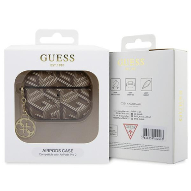 Originalus dėklas Guess GUAP2PGCE4CW case skirta AirPods Pro 2 cover - Rudas GCube Charm 3