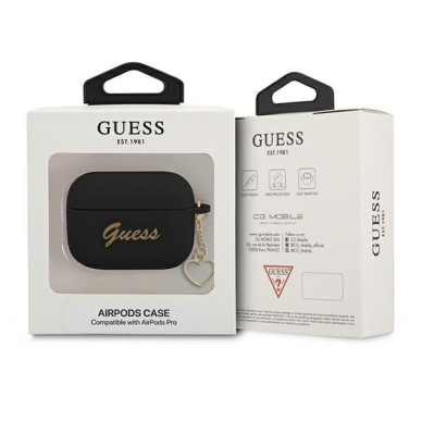 Dėklas Guess GUAPLSCHSK AirPods Pro Silicone Charm Juodas 2