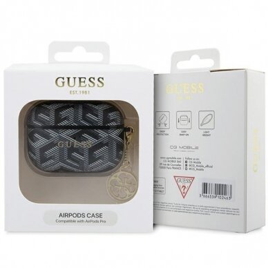 Originalus dėklas Guess GUAPPGCE4CK case skirta AirPods Pro - Juodas GCube Charm 2