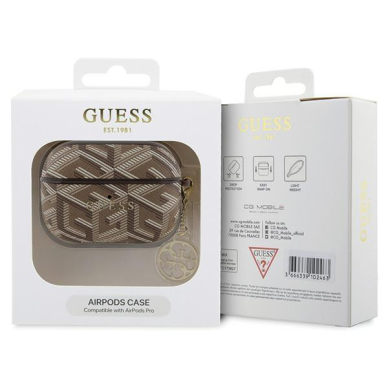 Originalus dėklas Guess GUAPPGCE4CW case skirta AirPods Pro - Rudas GCube Charm 2